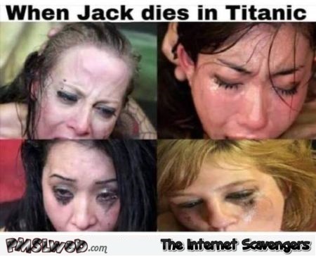 When Jack dies in Titanic funny naughty meme @PMSLweb.com