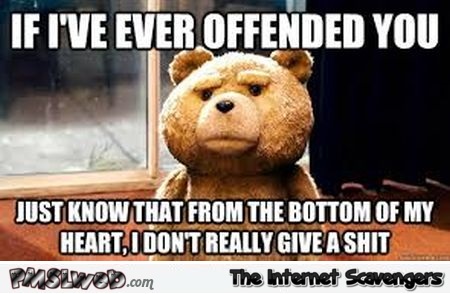 If ever I've offended you sarcastic meme