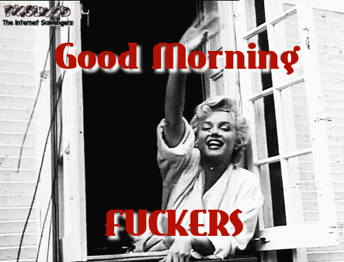 Good morning fuckers sarcastic gif @PMSLweb.com
