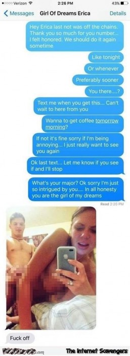 Erica is the girl of my dreams funny adult text message