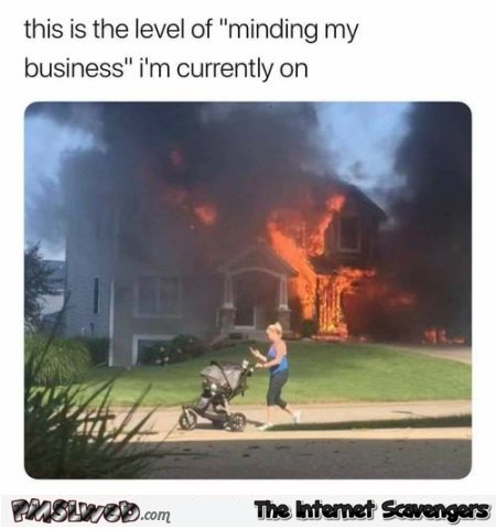 Current minding my business level funny meme