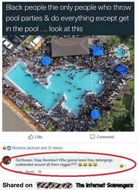 Black people at pool parties funny comment