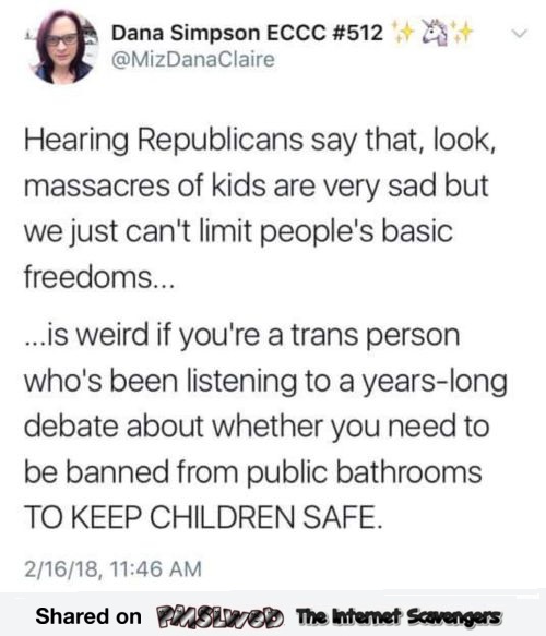 Funny sarcastic trans person comment about Republicans