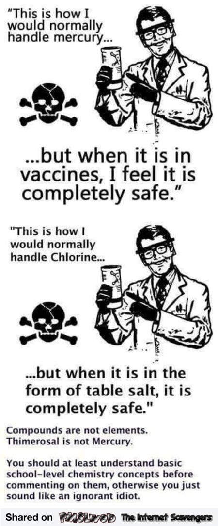Compounds are not elements funny sarcastic vaccines comment