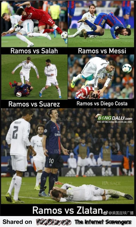 Ramos versus Zlatan funny meme @PMSLweb.com