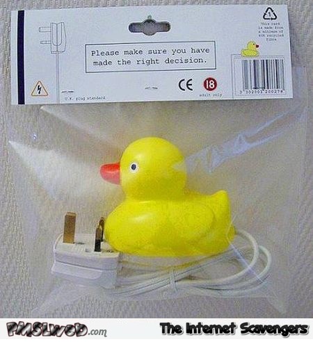 Plug in rubber duck inappropriate humor @PMSLweb.com