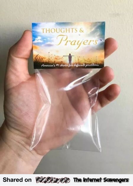 Funny bag of thoughts and prayers sarcastic humor