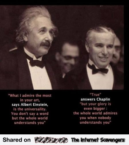 Funny Einstein and Chaplin quotes - Hump Day craze @PMSLweb.com