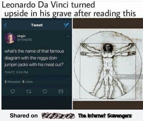 Funny Da Vinci Vitruvian man post fail - Funny Internet BS @PMSLweb.com